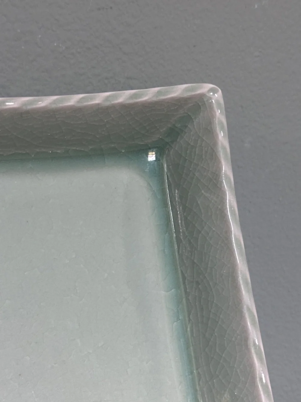 Japanese Square Celadon Green Ceramic Dish